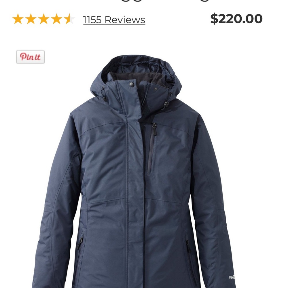 L.L. Bean Women's Navy rugged ridge parka jacket coat size XL PET